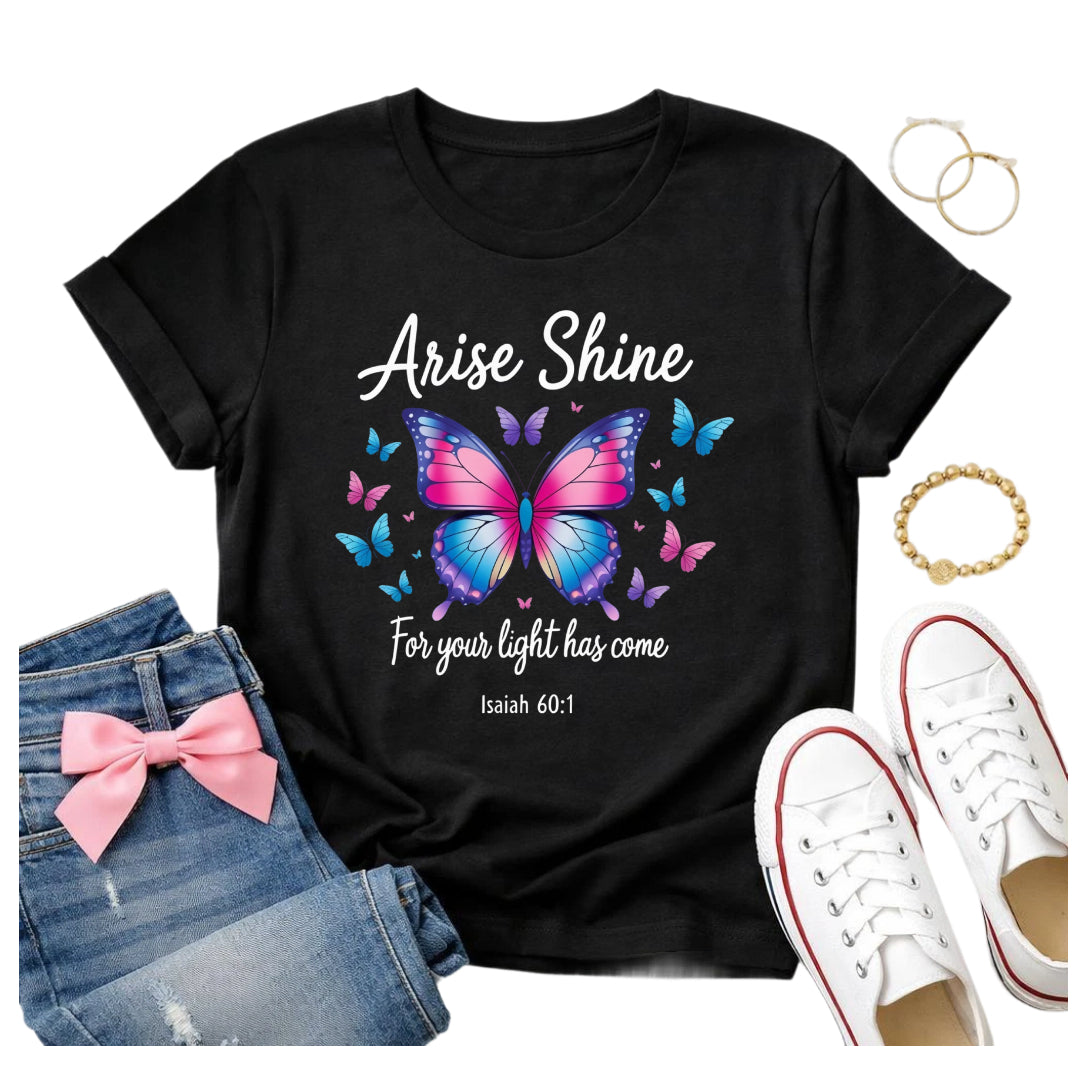 Arise shine Short Sleeve Tshirt Women, Isaiah 60:1