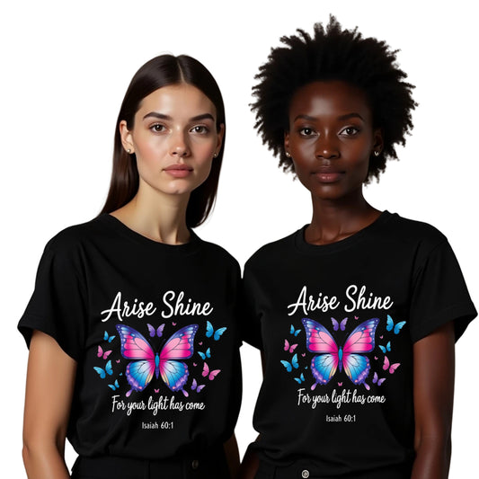 Arise shine Short Sleeve Tshirt Women, Isaiah 60:1